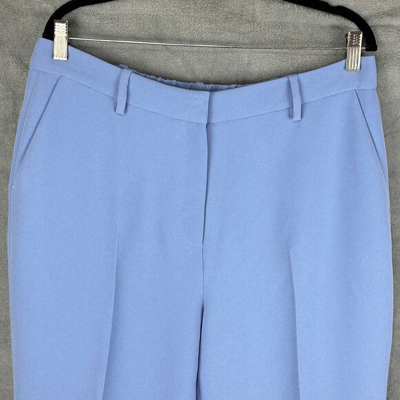 The Fold London Pants Womens 12 Blue Tavira Trousers Crop NEW Business Luxury - Picture 2 of 16